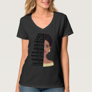 Christliche schwarze Frau sagt, ich sei stark über T-Shirt