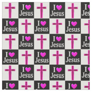 CHRISTLICHE SCHWARZE UND PINKKREUZ I LIEBE JESUS F STOFF