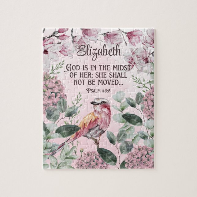 Christliche Scripting Wasserfarben Bird-Blume Name (Vertikal)