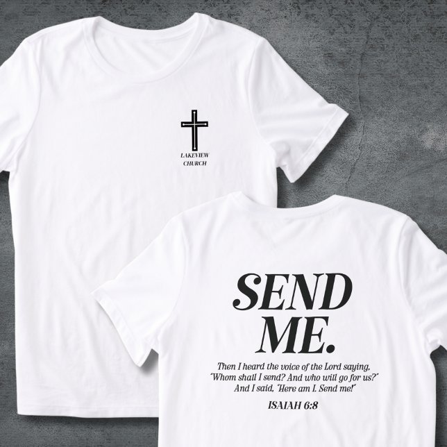 Christliche Senden Sie mir Isaiah 6:8 Kirchenname  Tri-Blend Shirt (Von Creator hochgeladen)