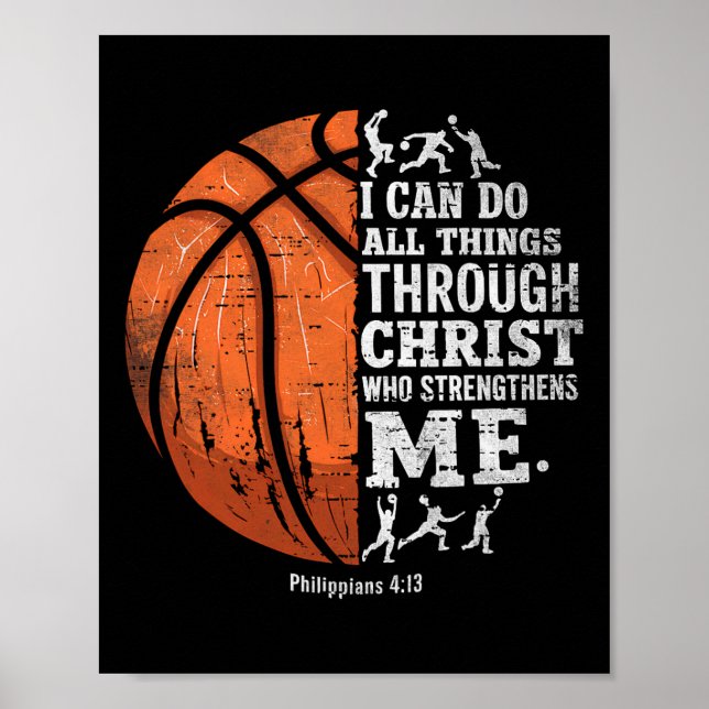 Christliche Sketch kann ich alles tun religiöse fa Poster (Vorne)