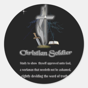 Christliche Soldaten-Waren Runder Aufkleber