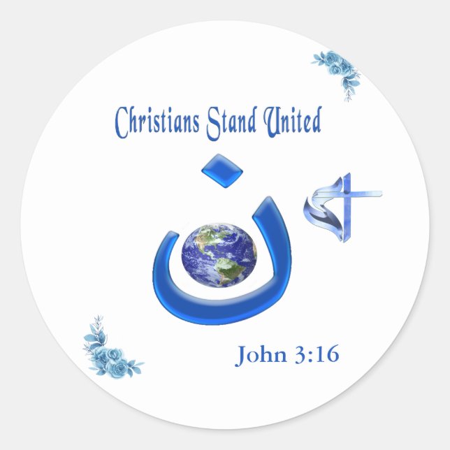 Christliche Solidarität Runder Aufkleber (Vorderseite)