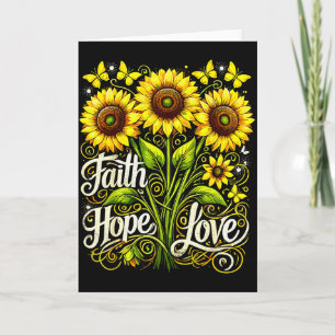 Christliche Sonnenblume Glaube Hoffnung Liebe Karte