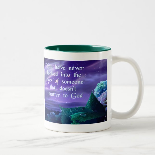 Christliche Sprichwort-Tasse Zweifarbige Tasse (Rechts)