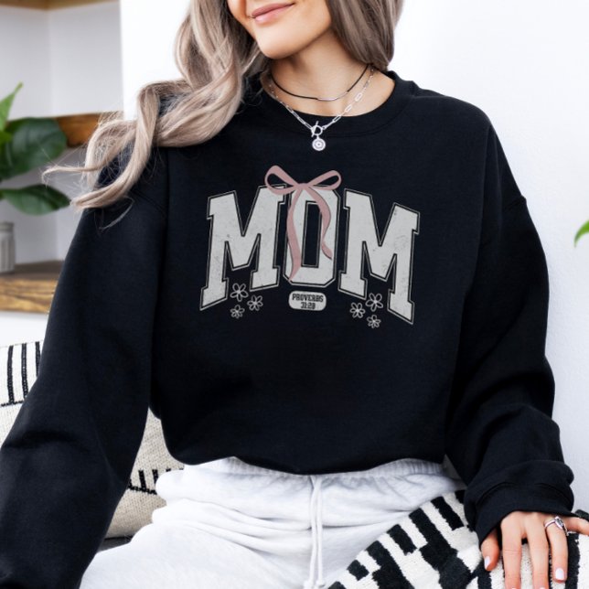 Christliche Sprichwörter Mama Coquette Bow Sweatshirt (Von Creator hochgeladen)