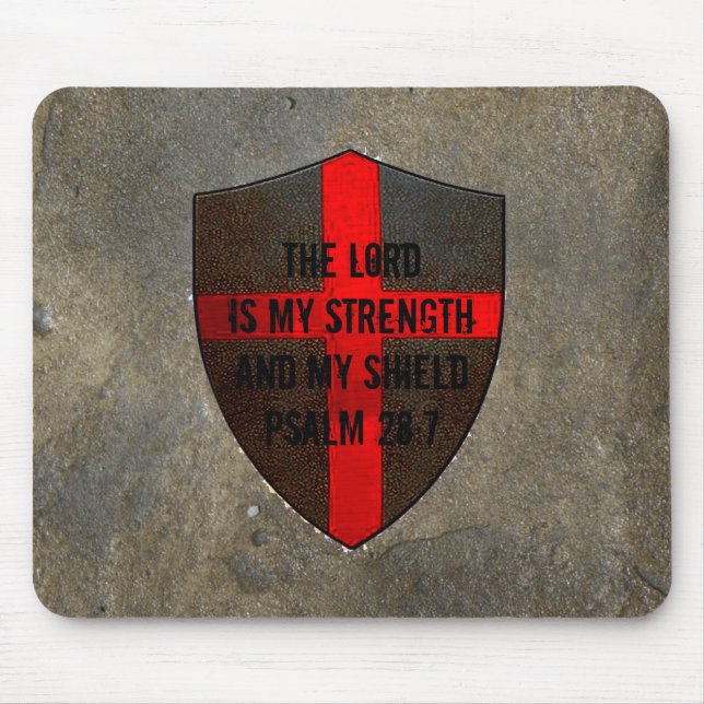 Christliche Stärke Bibel-Vers-Psalm-28:7 Lords. Mousepad (Vorne)