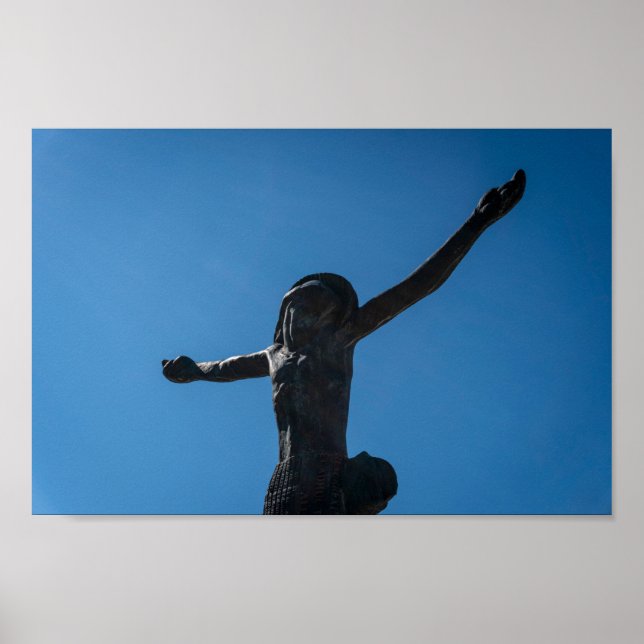 Christliche Statue Risen, Medjugorje, Bosnien Poster (Vorne)