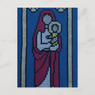 Christliche Stickerei Postkarte