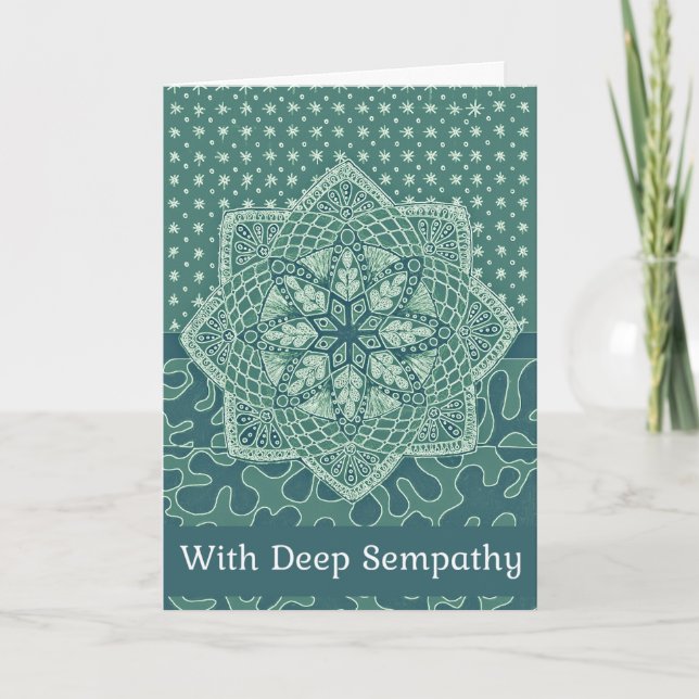 Christliche Sympathie-Karte Green Doodle Design Dankeskarte (Vorderseite)