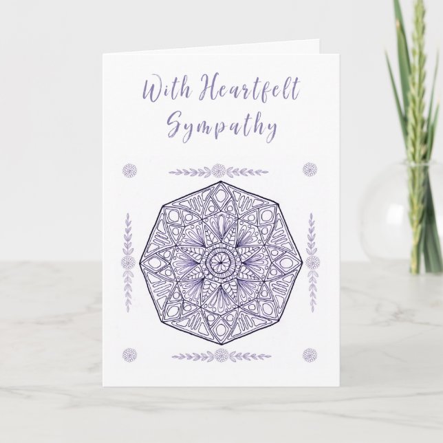 Christliche Sympathiekarte mit Lila Medaille Karte (Vorderseite)