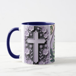 Christliche Tasse mit Lila Cross Ai-Design