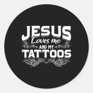 Christliche Tattooistin, die Jesus mir und meinem Runder Aufkleber