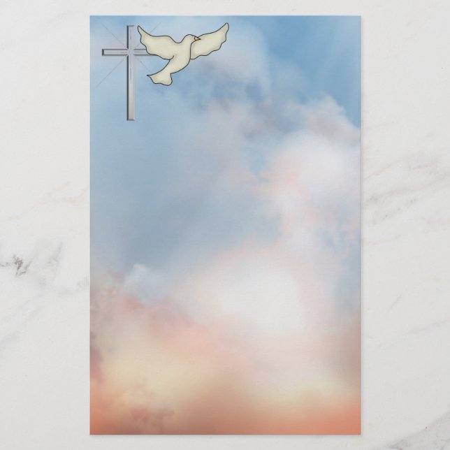 Christliche Taube stationär Briefpapier (Vorderseite)