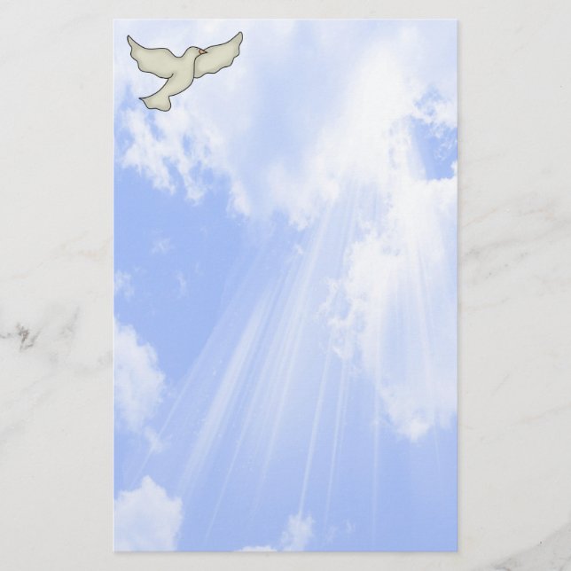 Christliche Taube stationär Briefpapier (Vorderseite)