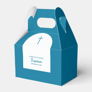 Christliche Taufe Christening Boy Blue Arch Geschenkschachtel