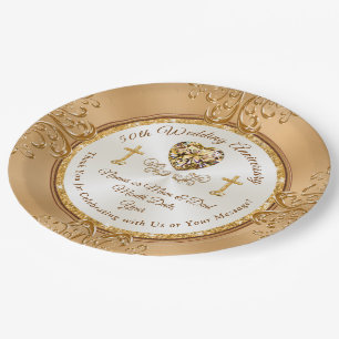 Christliche Teller zum 50. Hochzeitstag
