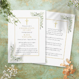 Christliche Trauer- Gedenk- Grußkarten mit Gebeten RSVP Karte
