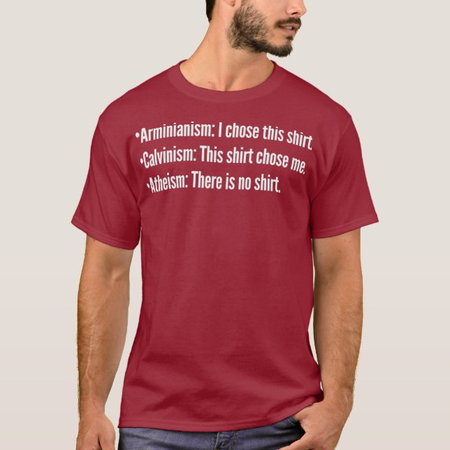 Christliche TULIP-Technik gegen Arminian gegen Ath T-Shirt (Vorderseite)