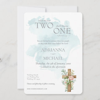 Christliche Two Become One Aquarell Einladung