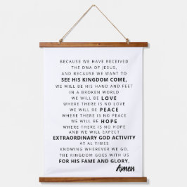 Christliche Typografie Wandteppich Mit Holzrahmen