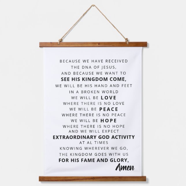 Christliche Typografie Wandteppich Mit Holzrahmen (Vorderseite)