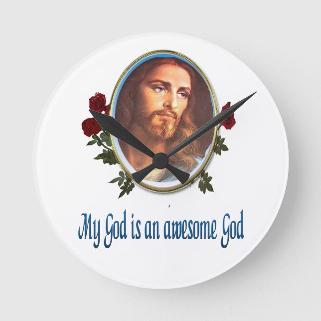 Christliche    UhrenMein Gott ist ein phantastisch Runde Wanduhr (Vorderseite)
