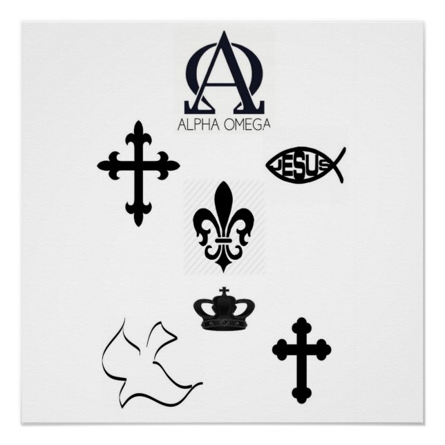 CHRISTLICHE UNTERZEICHNUNGEN UND SYMBOLE POSTER (Vorderseite)