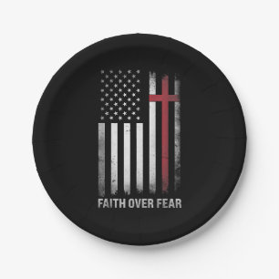 Christliche US-amerikanische Flagge Amerikas - Chr Pappteller