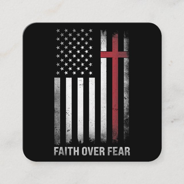 Christliche US-amerikanische Flagge Amerikas - Chr Quadratische Visitenkarte (Vorderseite)