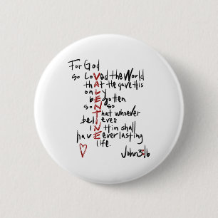 Christliche Valentine John 3_16 für Gott so liebte Button