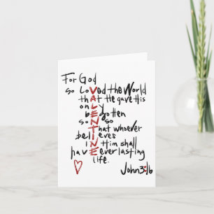 Christliche Valentine John 3_16 für Gott so liebte Karte