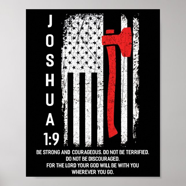 Christliche Verse der Feuerwehrbibel der dünnen ro Poster (Vorne)