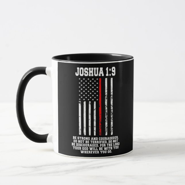 Christliche Verse der Feuerwehrbibel der dünnen ro Tasse (Links)