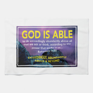 Christliche Verse   GOTT IST IN DER LAGE Geschirrtuch