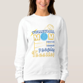 Christliche Volleyball-Mama vorne hinten Sweatshirt