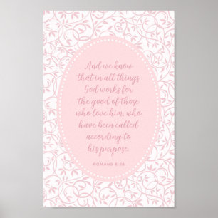 Christliche Wand Art Deco Rosa Girl Room Poster