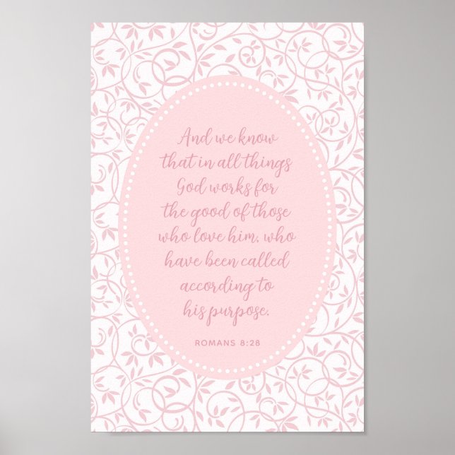 Christliche Wand Art Deco Rosa Girl Room Poster (Vorne)