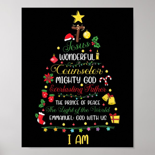 Christliche Weihnachten Jesus Bibel Namen Weihnach Poster (Vorne)