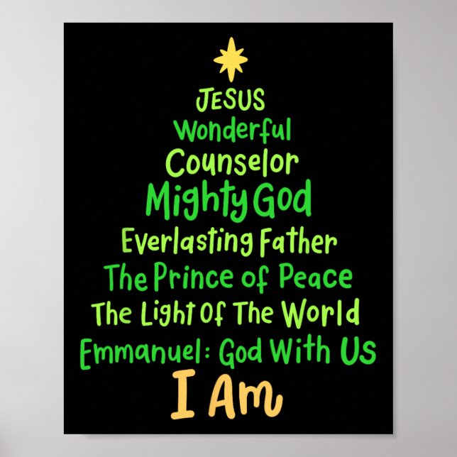 Christliche Weihnachten Jesus Bibel Namen Weihnach Poster (Vorne)