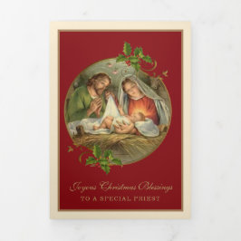 Christliche Weihnachten Jesus Jungfrau Mary St Jos Dreifach Gefaltete Urlaubskarte