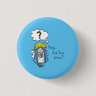 Christliche Weihnachten Niedlicher Cartoon Button