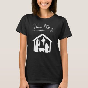 Christliche Weihnachten Wahre Story Jesus Baby Geb T-Shirt