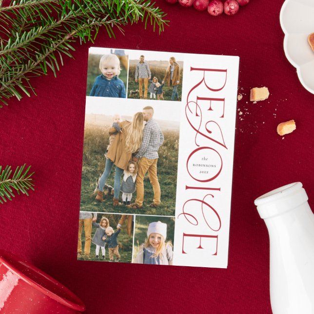 Christliche Weihnachts-Fotokarten Freude Feiertagskarte (Rejoice multi photo holiday card
)