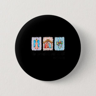 Christliche Weihnachts-Krippenszene Jesus Glaube Button
