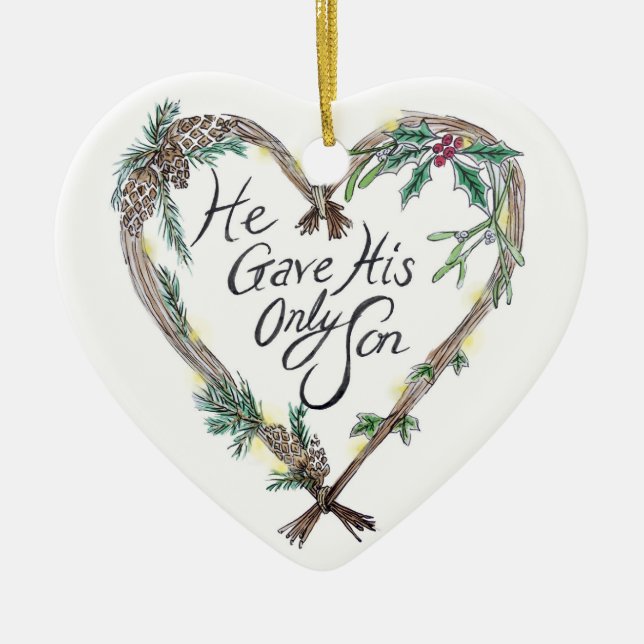 Christliche Weihnachtsbaum-Dekoration Keramik Ornament (Vorne)
