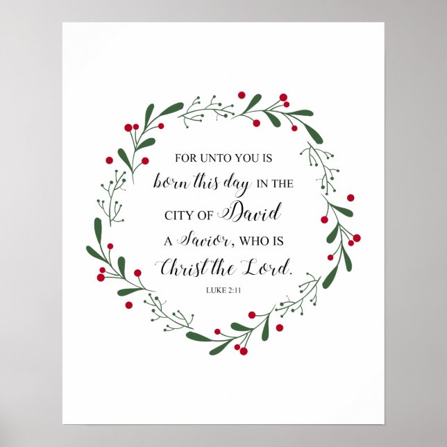 Christliche Weihnachtsbibel Verse Jesus Erretter L Poster (Vorne)
