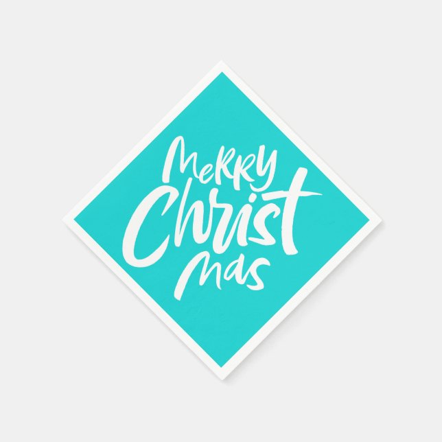 Christliche Weihnachtsbriefe Religious Aquamarin B Serviette (Ecke)