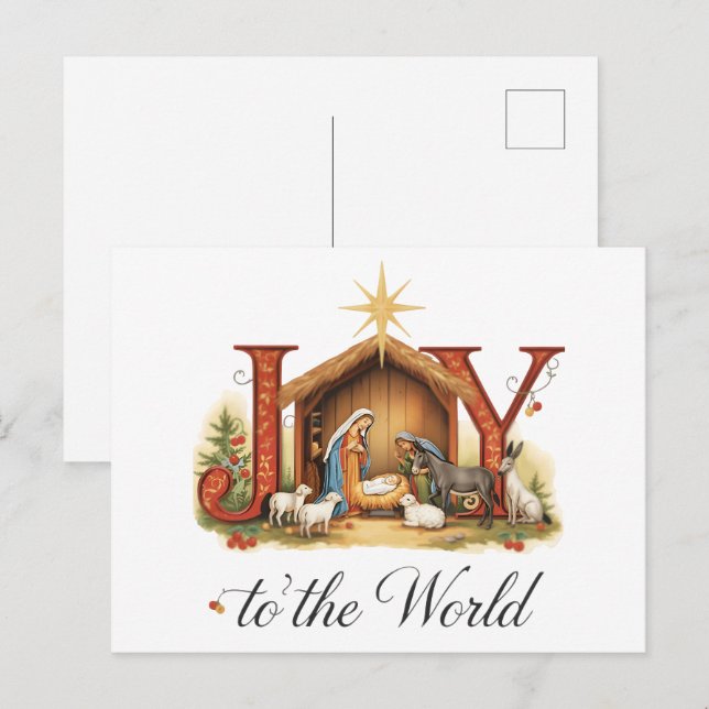 Christliche Weihnachtsfreude für die Welt: Die Ges Postkarte (Vorne/Hinten)