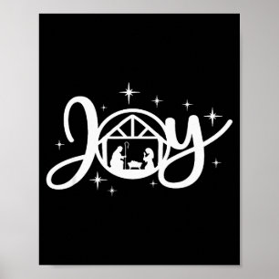 Christliche Weihnachtsfreude Jesus Kippenszene Gla Poster